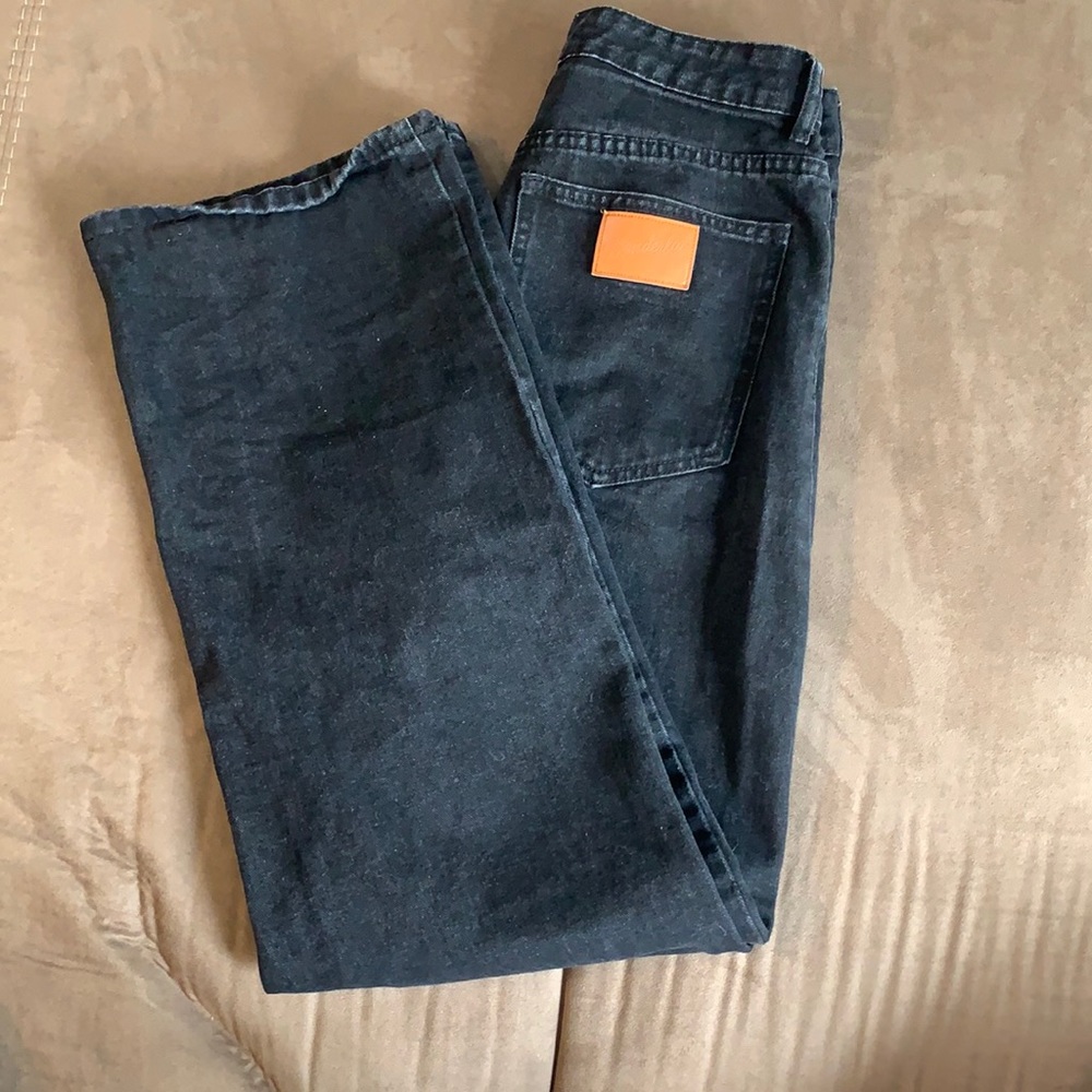 Black straight leg jeans